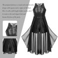 thumbnail image 4 of Eandarui Kids Girls' Sequins Party Dress Sleeveless Flower Girl Wedding Dress Romper Jumpsuit Black 6, 4 of 4