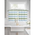 thumbnail image 2 of Half Window Curtains 24 Inches Long, Sage Green Blue Striped Window Treatment Curtain Drapes, Farmhouse Sage Green Stripes Short Curtains Tiers for Kitchen Over Sink, 27.5"x24", 2 Panels, 2 of 7