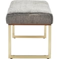 thumbnail image 3 of Elle Decor Giselle Chic Gold Bench Faux Fur, 3 of 6