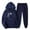 Navy, variant on JURANMO 2024 Fall Fashion Outfits for Women, Heart Graphic Hoodie Sweatsuits 2 Piece Sets Cute Teen Girls Lightweight Hooded Sweatshirt and Jogging Sweatpants Suit Yellow S