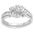 thumbnail image 3 of Dazzlingrock Collection 0.90 Carat (ctw) 14K Round Diamond Swirl Bridal Engagement Ring Set, White Gold, Size 4.5, 3 of 8