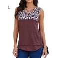 thumbnail image 1 of Camiseta sin mangas Jumpingount Estampado de leopardo Rojo vino L, 1 of 7