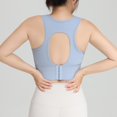 thumbnail image 6 of Women Bras Bagged Sports Underwear High Waist Gathered Abdominal Heart Showing Thin Yoga Bra Beautiful Back Hollowed Out Fitness Bra Comfortable Bras for Women Blue XL, 6 of 6