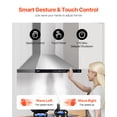 thumbnail image 6 of VEVOR Wall Mount Range Hood, 36 inch Chimney-Style Ceiling Mount Vent, 800 CFM Stainless Steel Kitchen Stove Hood with Gesture & Touch Control, LED Light, Baffle Filters, Ducted/Ductless Convertible, 6 of 10