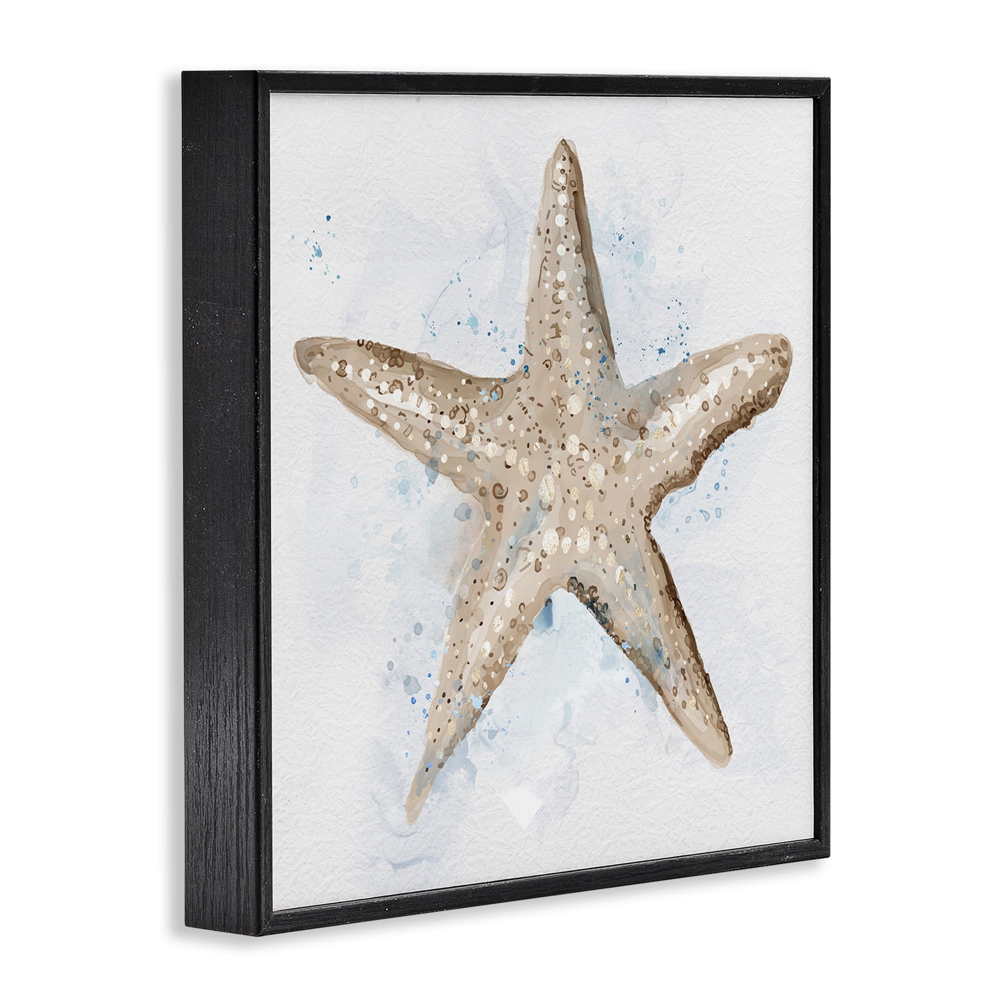 Stupell Industries Bubbly Beige Starfish Animals & Insects Painting Black Framed Art Print Wall Art, 17 x 17
