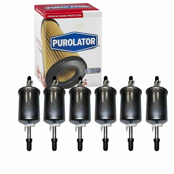 6 pc Purolator F65277 Fuel Filters for 0-986-450-135 043-1034 33595 33595MP 33704 3704 54073 71-656 86595 86595MP 86704 9-450-905-890 95595 ALG-890 BF7668 BF7768 F65277P F89Z-9155-A FF-6593 FF5455