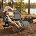 thumbnail image 4 of TLSUNNY Zero Gravity Chair Set of 2, Adjustable Back & Footrest Folding Recliners, with Cup Holder Tray for Patio, Yard, Pool, 4 of 9