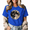 Blue-1, variant on Giffimy Women's Vintage Realistic Full Moon Copy Moon Joy Graphic Cropped Short Sleeve T-shirt Relaxed Classic Fit Casual Top For Astronomy Night Sky Lovers