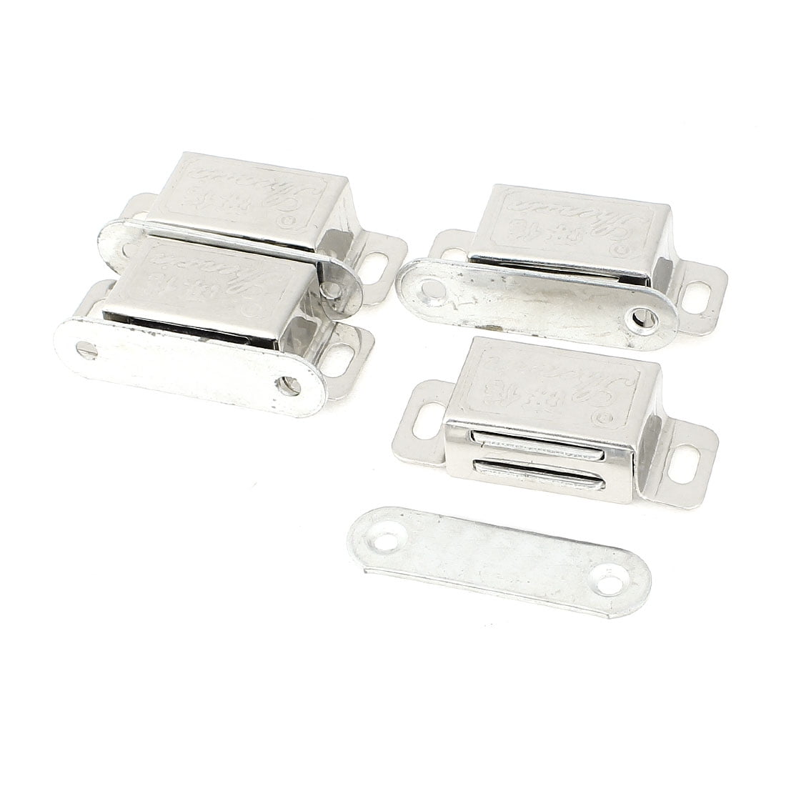 Uxcell Stainless Steel Door Catch Latch Set Silver Tone 4 Pcs