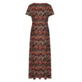 thumbnail image 5 of Staron Robes d'Été pour Femmes en Liquidation à Moins de 10 $ Boho Évasées Fluides à Manches Courtes Robe de Plage Ample à Col Rond, 5 of 5