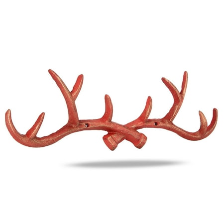 Vintage Cast Deer Antlers Wall Hooks 10 Hooks Coat Rack