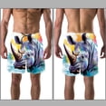 thumbnail image 3 of luoweisi Men's Beach Shorts Quick Dry Swim Trunks with Mesh Lining Abstract Rhinoceros L, 3 of 5