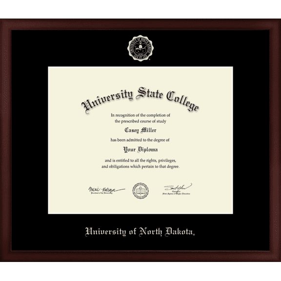 University of North Dakota Diploma Frame, Document Size 15" x 12"