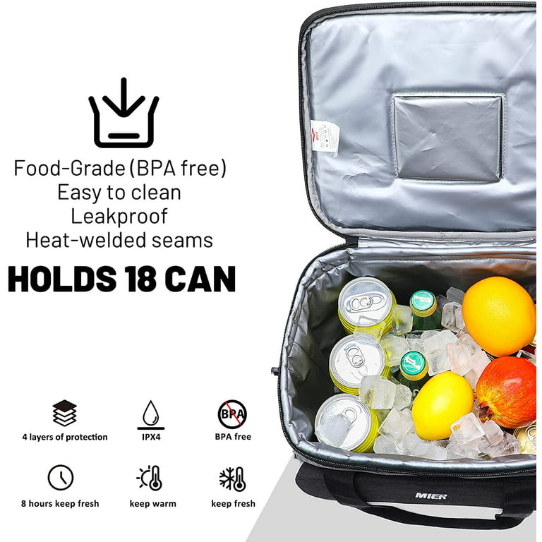 MIER Large Soft Cooler Bag Insulated Lunch Box Bag Picnic Cooler