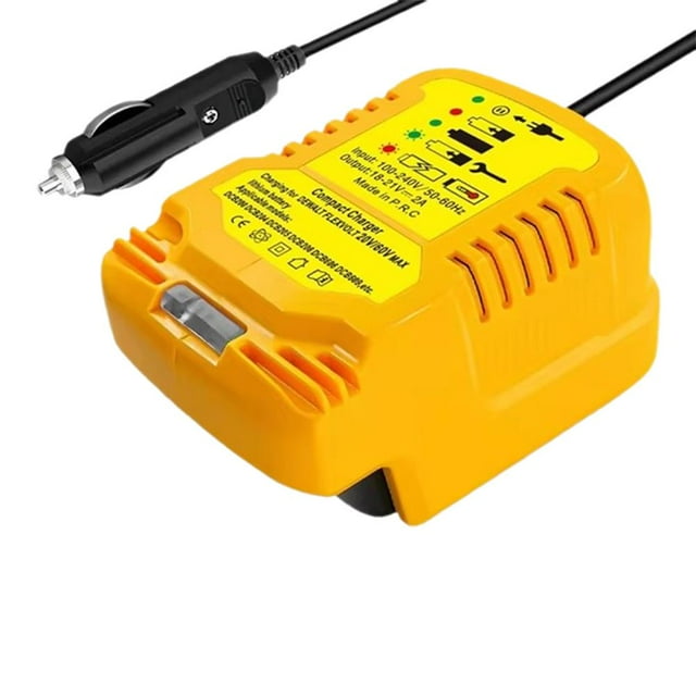 Lithium-Ion Battery Car Charger, 18V/20V/60V Compatibility, MINI Design, LED Indicator