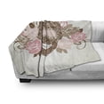 thumbnail image 3 of Sugar Skull Soft Flannel Fleece Throw Blanket, Sugar Skull with Roses and Thorns in Pastel Colors, Cozy Plush for Indoor and Outdoor Use, 50" x 60", Warm Taupe Chocolate, by Ambesonne, 3 of 6