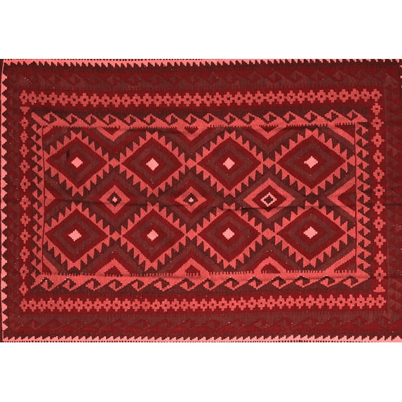 Ahgly Company Indoor Rectangle Southwestern Red Country Area Rugs, 8' x 10'
