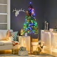 thumbnail image 2 of HOMCOM 6' Slim Pencil Artificial Snow Christmas Tree with LED Lights, 2 of 10