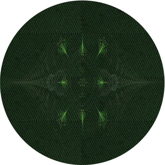 Ahgly Company Machine Washable Indoor Round Transitional Deep Emerald Green Area Rugs, 3' Round