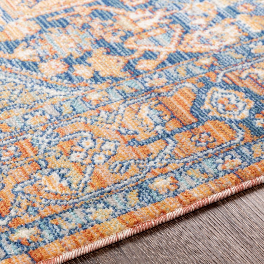 Livabliss Outdoor Rugs, 5x7 Bodrum Traditional Orange Area Rug for Patio, Porch, Deck, Backyard, Waterproof Indoor Outdoor Carpet (5'3" x 7'3")