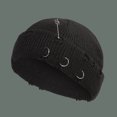 thumbnail image 5 of Gorros de punto unisex con aros de hierro y alfiler de seguridad, gorras estilo callejero de hip hop, gorra informal con calavera para exteriores, 5 of 5