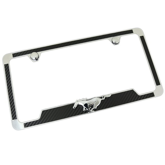 Ford Mustang 3D Pony Emblem License Plate Frame (Black)