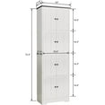 thumbnail image 2 of Retro Wooden Tall Storage Cabinet with 8 Doors and 4 Shelves,Wall Cabinet for Living Room Kitchen Office Bedroom Bathroom, 2 of 7