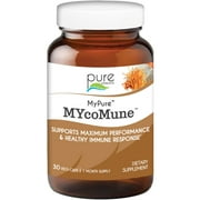 MYcoMune Immune Support Supplement - Organic Mushrooms Reishi, Lion's Mane, Cordyceps, Chaga, Shiitake, Maitake for Stress, Energy and Brain by Pure Essence- 30 Caps