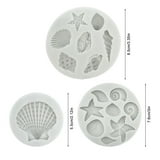 AFINSEA 4-Piece Marine Theme Silicone Fondant Mold Set - Seashell, Starfish, Conch For Cake Decorating