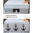 thumbnail image 7 of Grey Zigzag Wrap Around Bed Skirts for Queen Bed 18" Drop, Bed Skirt with Adjustable Elastic Belt Dust Ruffle Bed Valance for Bedroom Hotel Luxury Coastal Nautical Anchor Stripes Bed Frame Cover, 7 of 7
