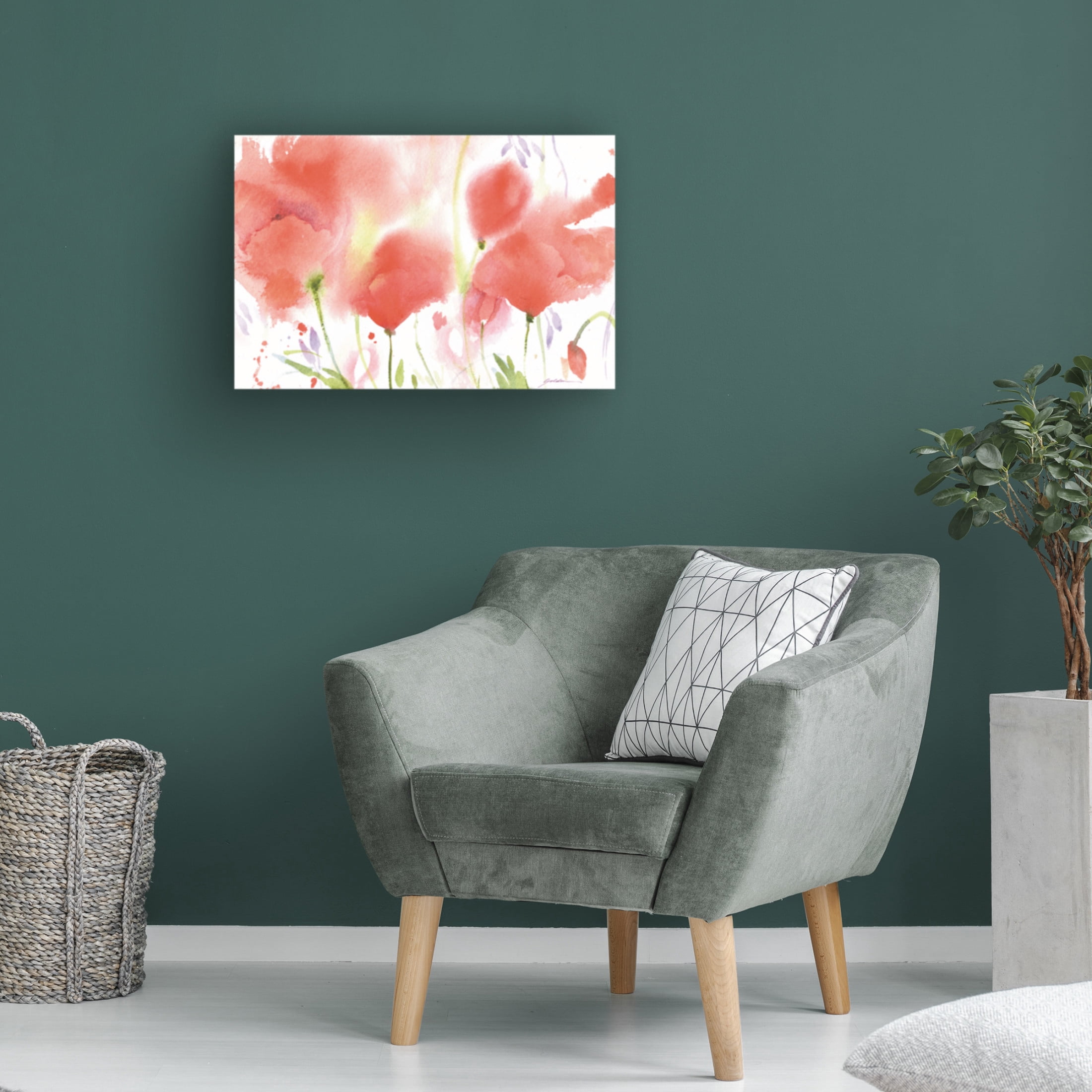 Canvas Wall Art - Sheila Golden 'Poppy Perfection' Wall Art for Living Room, Bedroom, or Office Décor by Trademark Fine Art - 24 x 16 Inches
