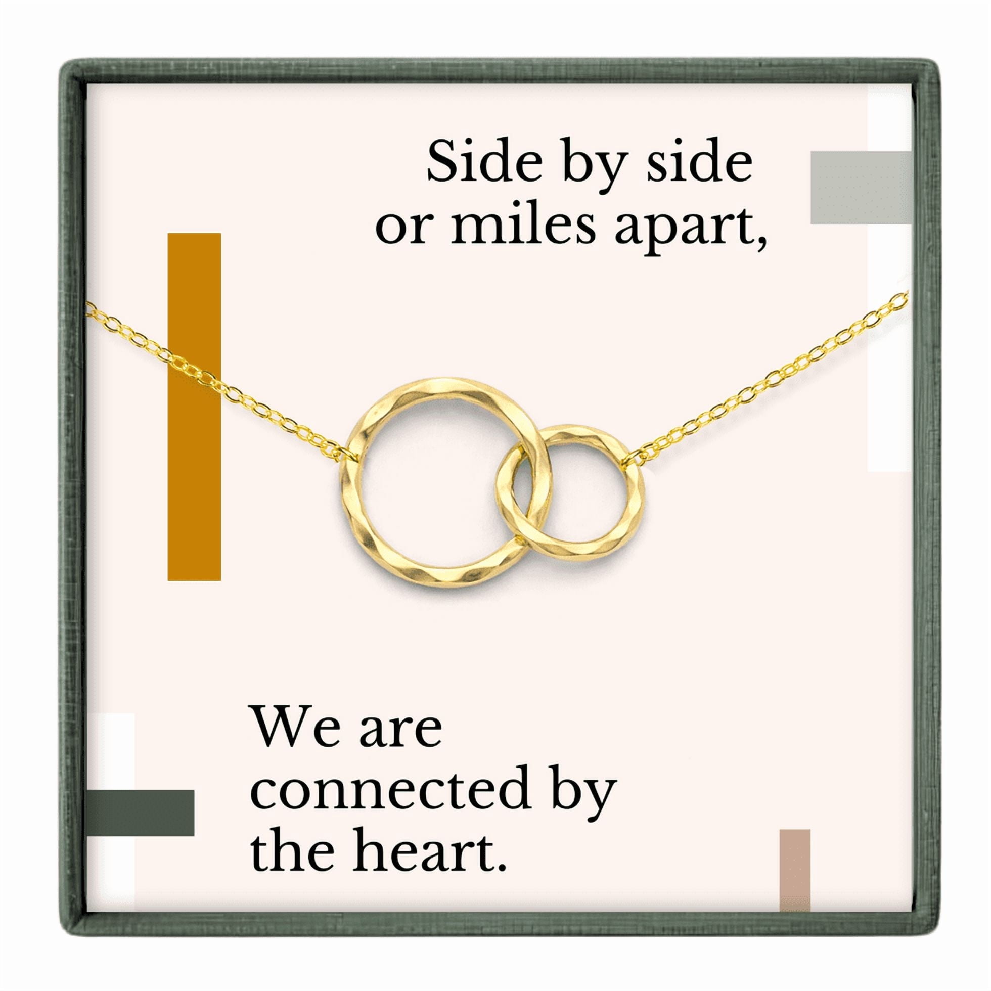 HOPE LOVE SHINE Best Friend Necklace Gold - Long Distance Friendship Gift Jewelry
