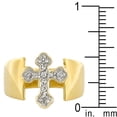 thumbnail image 3 of Precious Stars R07544T-C01-09 Precious Stars Goldtone Cubic Zirconia Cut-Out Cross Ring, 3 of 4