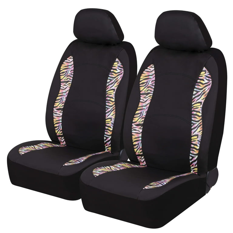 Zebra Print Custom Seat Cover Car Seat Covers Set 2 Pc, Car