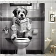 thumbnail image 5 of Funny Dog Shower Curtains, Cool Dog Read Book Shower Curtain, Fun Pet Puppy Waterproof Shower Curtains with Metal Hooks for Bathroom Decor, 5 of 6