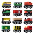 thumbnail image 4 of 12pcs Railway Locomotive ally Connected Electric Small Train Compatible with Wooden Track Present for Kids Toddlers Salvador Dali vagones de tren, 4 of 9