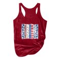 thumbnail image 4 of Cuello redondo para mujer Día de la Independencia Impresión Sin mangas Casual Chaleco suelto Tops Fridja  gh74, 4 of 5