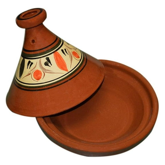 Moroccan Tagine, 10-inch Lead-Free Clay Pot - Handmade Cooking Pot for Stovetop & Oven - Traditional Moroccan Cuisine - Slow Cooking & Flavorful Meals