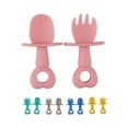 thumbnail image 1 of Cheer.US 2Set(2Spoon+2Fork) Self Feeding Baby Utensils - Mini Baby Spoon & Baby Fork Training Set for Baby Led Weaning - Anti-Choke Toddler Silverware - 6-12 Months+ - Safe, Non-Toxic & BPA Free, 1 of 7