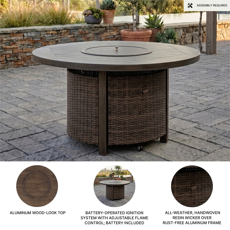 Signature Design by Ashley Cattail Foam Fire Pit Table