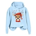thumbnail image 4 of Fiaer Christmas Hoodie for Women Cute Reindeer Graphic Hooded Sweatshirts Long Sleeve Plus Size Fashion Comfort Tops Light Blue M, 4 of 4