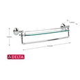 thumbnail image 4 of Cassidy 24 Inches W Wall Mount Glass Shelf with Bar in Chrome, 4 of 5