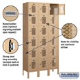 thumbnail image 4 of 12" Wide Six Tier Box Style Vented Metal Locker - 3 Wide - 6 Feet High - 12 Inches Deep - Tan - Assembled, 4 of 4