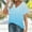 Light Blue, variant on Olyvenn Womens Tops Short Sleeve T Shirt Summer V Neck Casual Top 2025 Spring Cute Basic Trendy Outfits Fashion Blue L