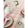 thumbnail image 5 of Contemporary Home Living 14" x 108" Pink and White Reversible Checkered Table Runner, 5 of 8
