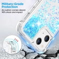 thumbnail image 4 of for iPhone 14 Plus Case Glitter, Shockproof Clear TPU iPhone 14 Plus Case with 2 Screen Protectors, Bling Light Blue Glitters iPhone 14 Plus Case for Women, 4 of 12