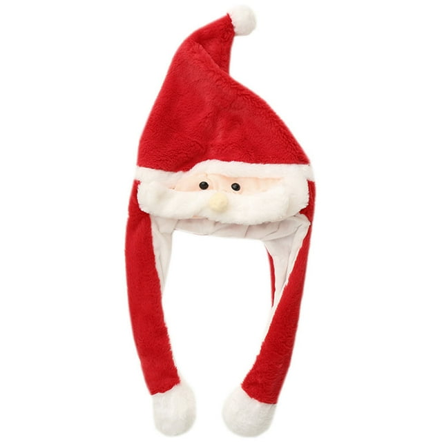 EeaseMX 1 gorro navideño brillante creativo con barba móvil y gorro de Papá Noel.