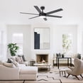 thumbnail image 4 of Vaczon 60" Industrial Black Smart Large Ceiling Fan with Light and Remote for Living Room and Great Room, 4 of 13