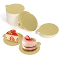 thumbnail image 1 of Vukehon 100 Pcs Mini Planches à Gâteau, Planches Rondes de 3,5 Pouces en Mousse Dorée pour Cupcakes pour Présentoirs de Desserts Mariage, Fêtes, Shower de Bébé, 1 of 7