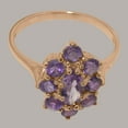 thumbnail image 5 of LBG British Made 18k Rose Gold Natural Amethyst Womens Statement Ring - 33 size options - Size 7, 5 of 6